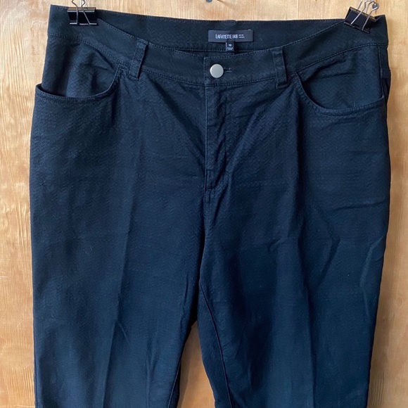 Lafayette 148 Black Animal Print Tapered leg Pant - Picture 3 of 11